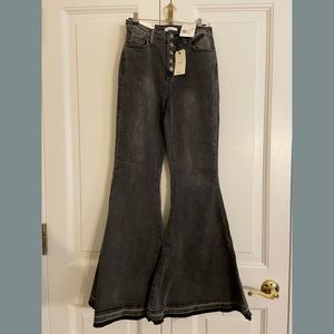 Gray Wash Denim High Waist Flare Leg Pants - Size 26 - Forever21 - NWT